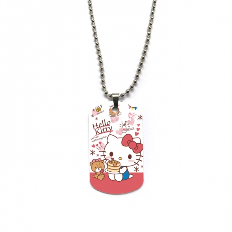 Hello-Kitty Anime double-sided full color printed military brand necklace price for 5 pcs
