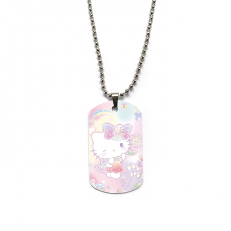 Hello-Kitty Anime double-sided full color printed military brand necklace price for 5 pcs