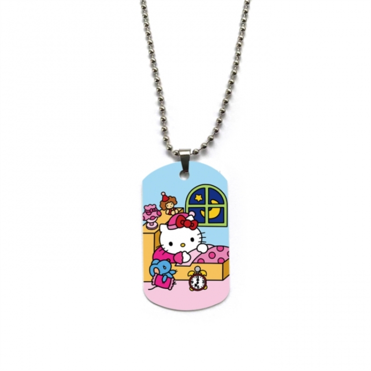 Hello-Kitty Anime double-sided full color printed military brand necklace price for 5 pcs