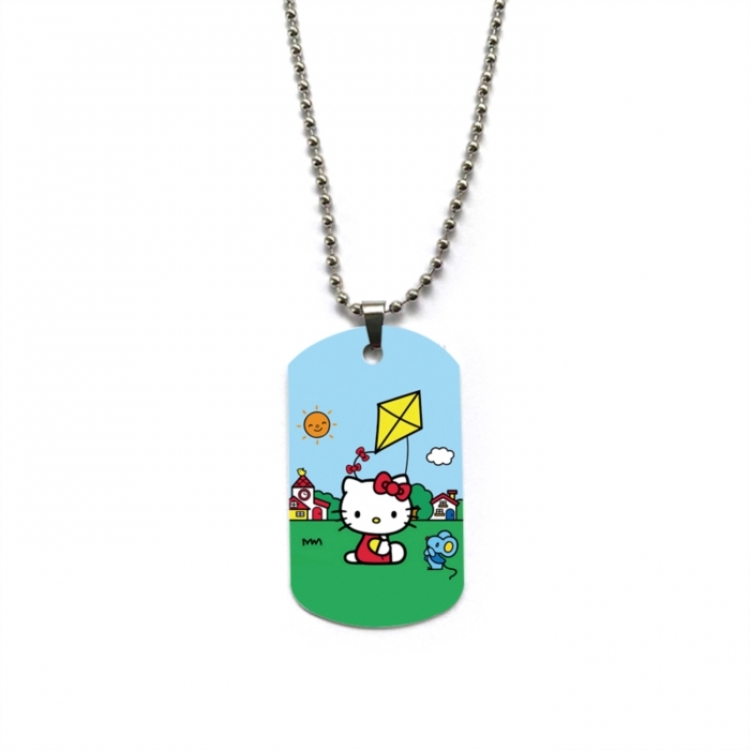 Hello-Kitty Anime double-sided full color printed military brand necklace price for 5 pcs