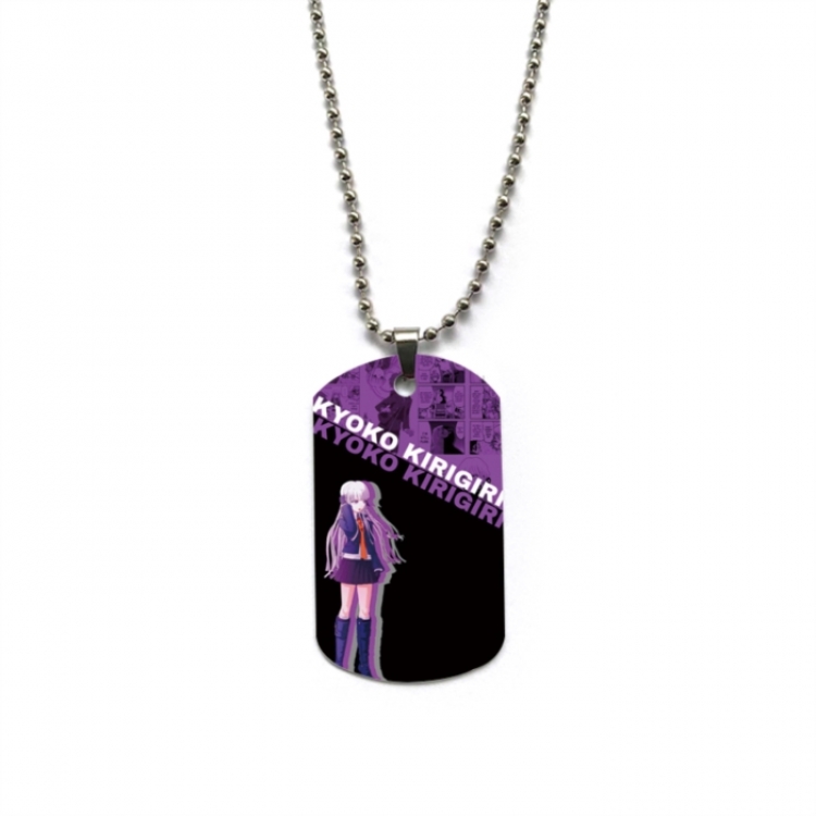 Dangan-Ronpa Anime double-sided full color printed military brand necklace price for 5 pcs
