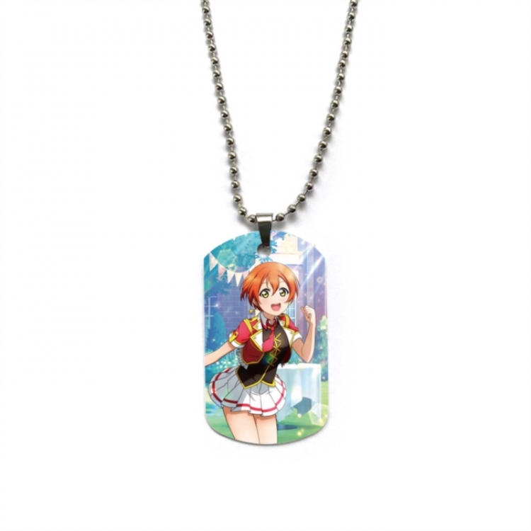 LOVE LIVE Anime double-sided full color printed military brand necklace price for 5 pcs