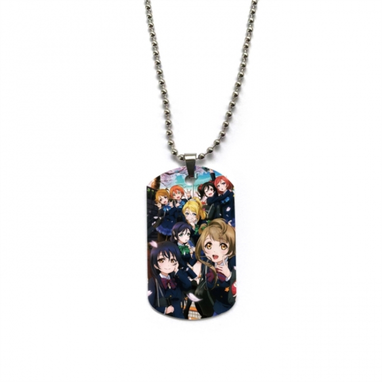 LOVE LIVE Anime double-sided full color printed military brand necklace price for 5 pcs