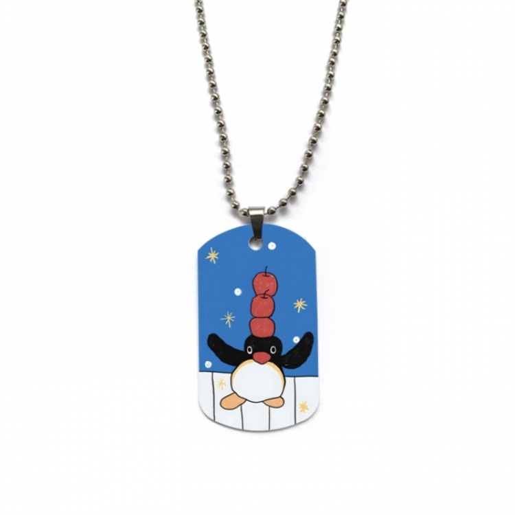Pingu Anime double-sided full color printed military brand necklace price for 5 pcs