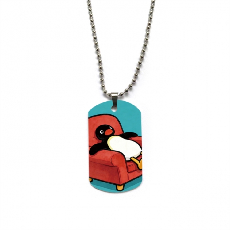 Pingu Anime double-sided full color printed military brand necklace price for 5 pcs