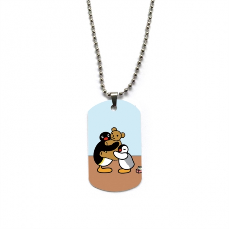 Pingu Anime double-sided full color printed military brand necklace price for 5 pcs