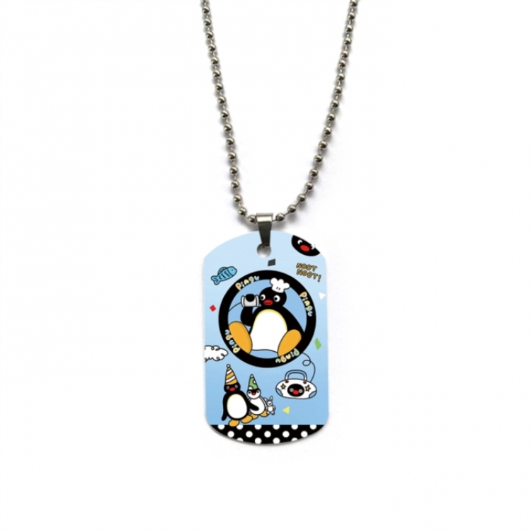 Pingu Anime double-sided full color printed military brand necklace price for 5 pcs