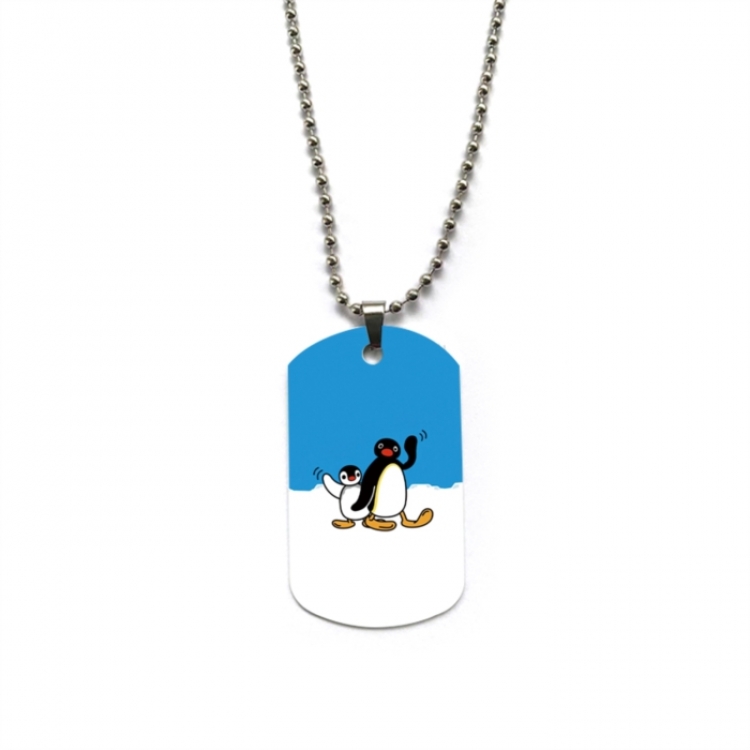 Pingu Anime double-sided full color printed military brand necklace price for 5 pcs