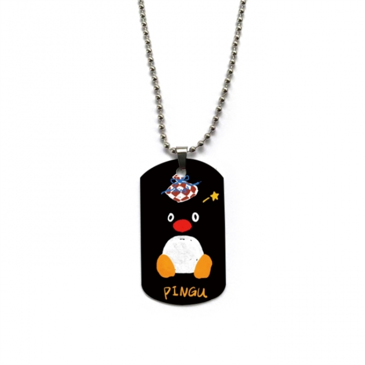 Pingu Anime double-sided full color printed military brand necklace price for 5 pcs