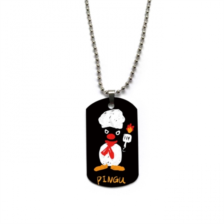 Pingu Anime double-sided full color printed military brand necklace price for 5 pcs