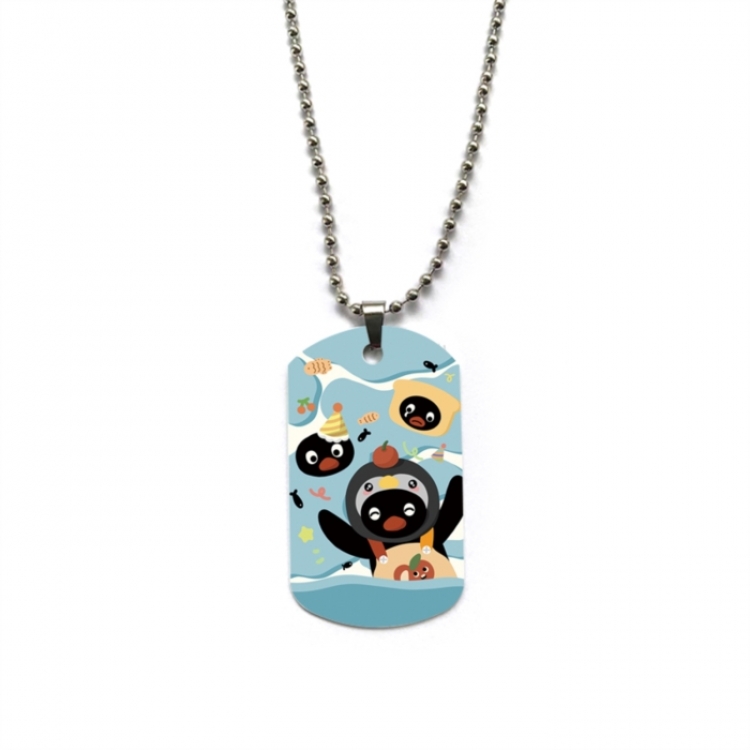 Pingu Anime double-sided full color printed military brand necklace price for 5 pcs