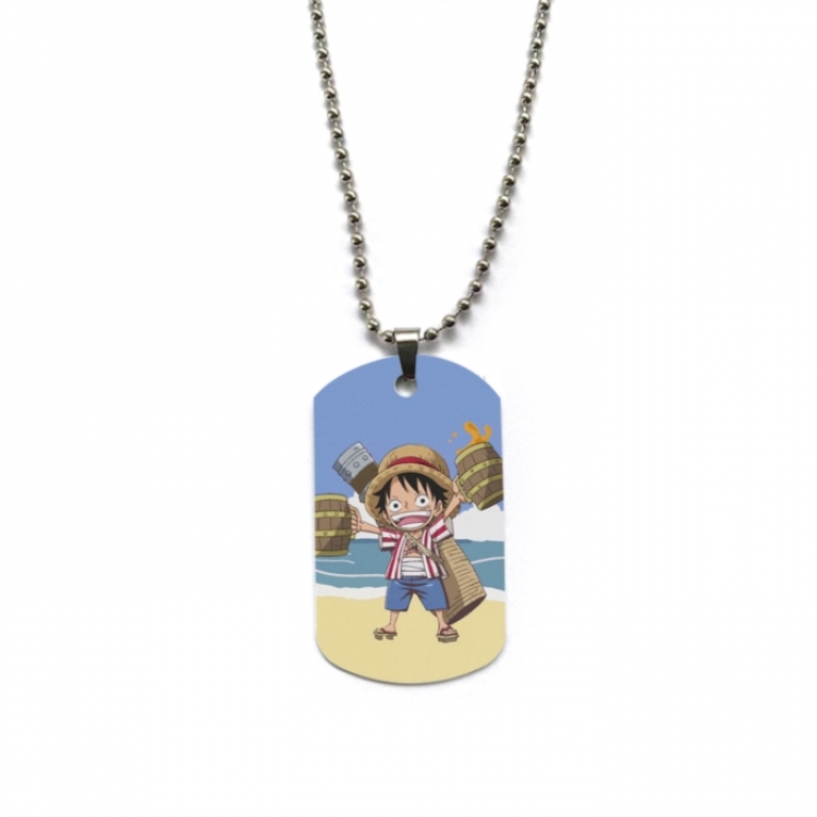 One Piece Anime double-sided full color printed military brand necklace price for 5 pcs
