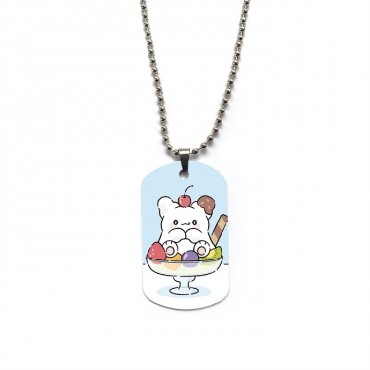 Hanamaru Anime double-sided full color printed military brand necklace price for 5 pcs