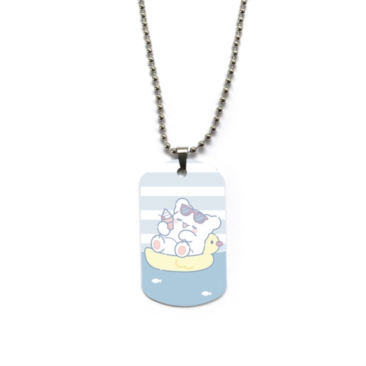 Hanamaru Anime double-sided full color printed military brand necklace price for 5 pcs