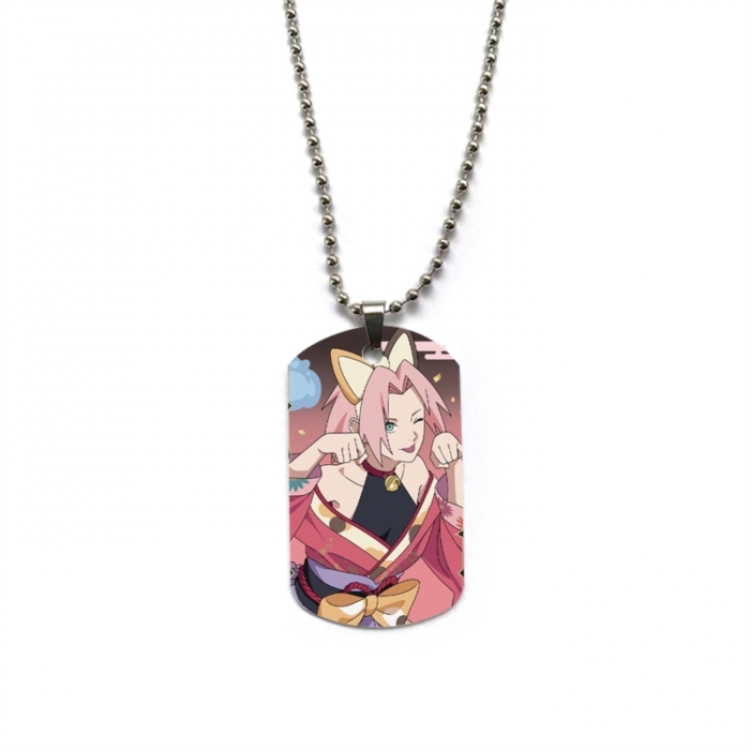 Naruto Anime double-sided full color printed military brand necklace price for 5 pcs