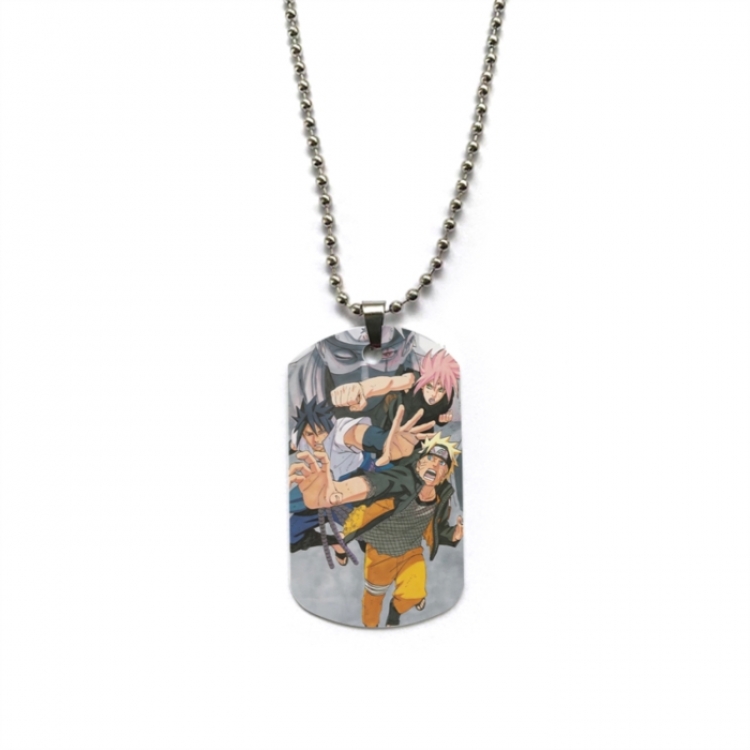 Naruto Anime double-sided full color printed military brand necklace price for 5 pcs