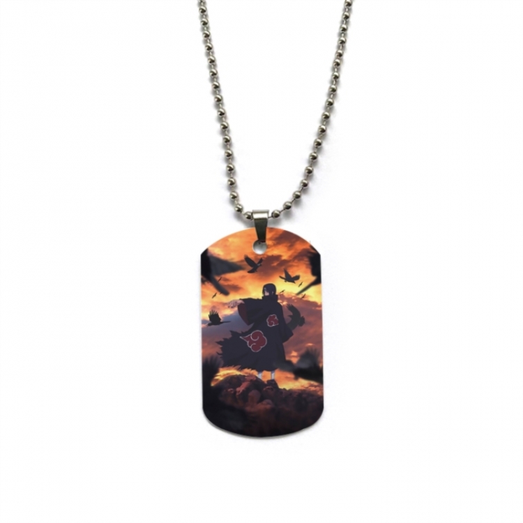 Naruto Anime double-sided full color printed military brand necklace price for 5 pcs