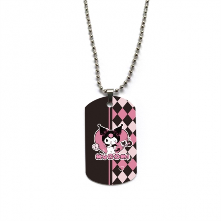Kuromi Anime double-sided full color printed military brand necklace price for 5 pcs