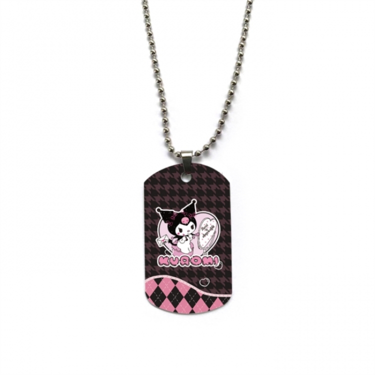 Kuromi Anime double-sided full color printed military brand necklace price for 5 pcs