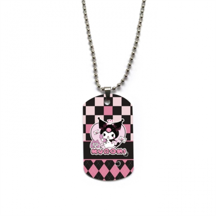 Kuromi Anime double-sided full color printed military brand necklace price for 5 pcs