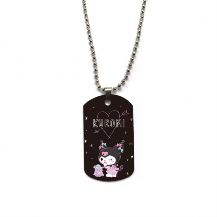 Kuromi Anime double-sided full color printed military brand necklace price for 5 pcs