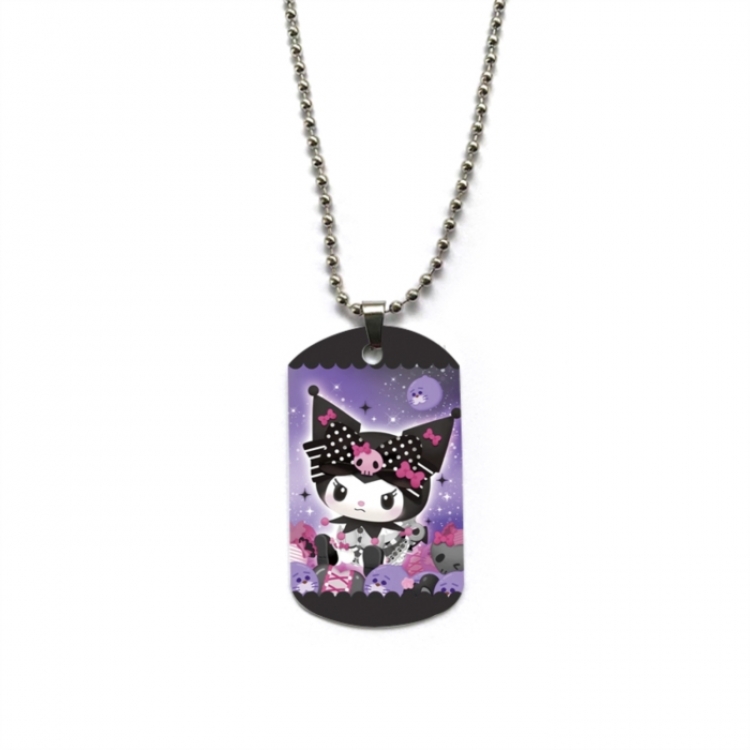Kuromi Anime double-sided full color printed military brand necklace price for 5 pcs