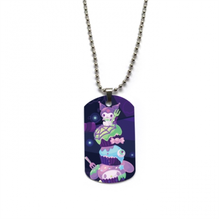 Kuromi Anime double-sided full color printed military brand necklace price for 5 pcs