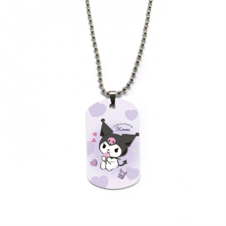 Kuromi Anime double-sided full color printed military brand necklace price for 5 pcs