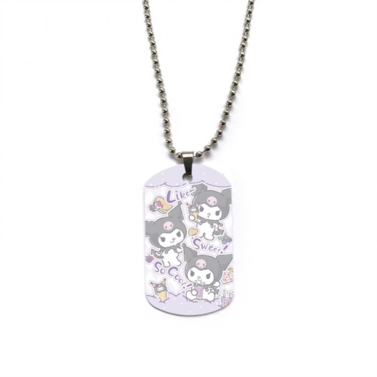 Kuromi Anime double-sided full color printed military brand necklace price for 5 pcs
