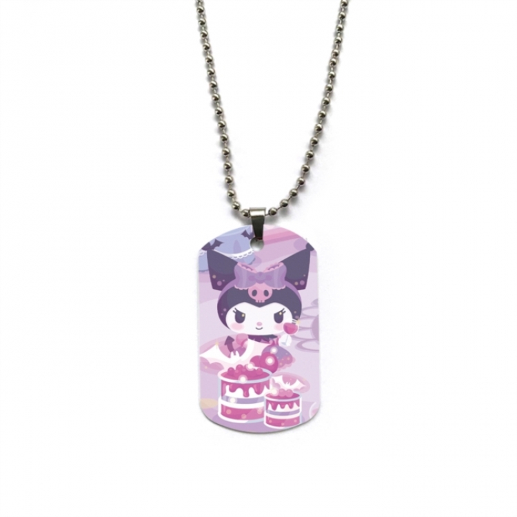 Kuromi Anime double-sided full color printed military brand necklace price for 5 pcs