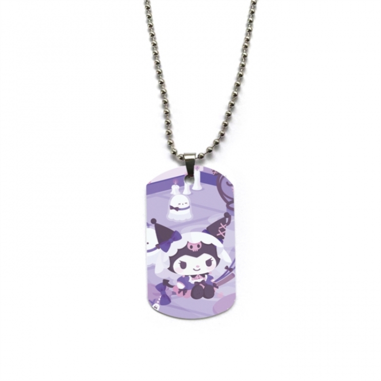Kuromi Anime double-sided full color printed military brand necklace price for 5 pcs