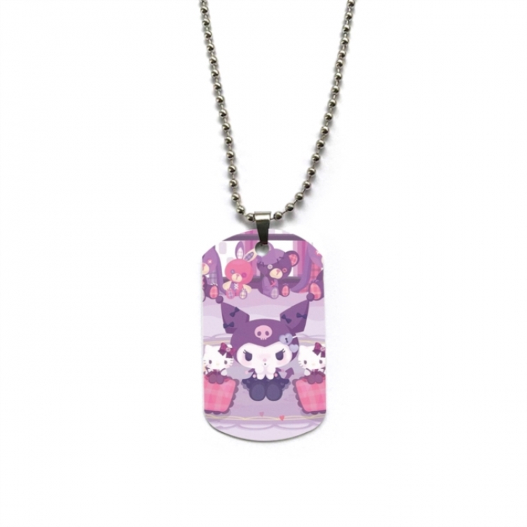Kuromi Anime double-sided full color printed military brand necklace price for 5 pcs