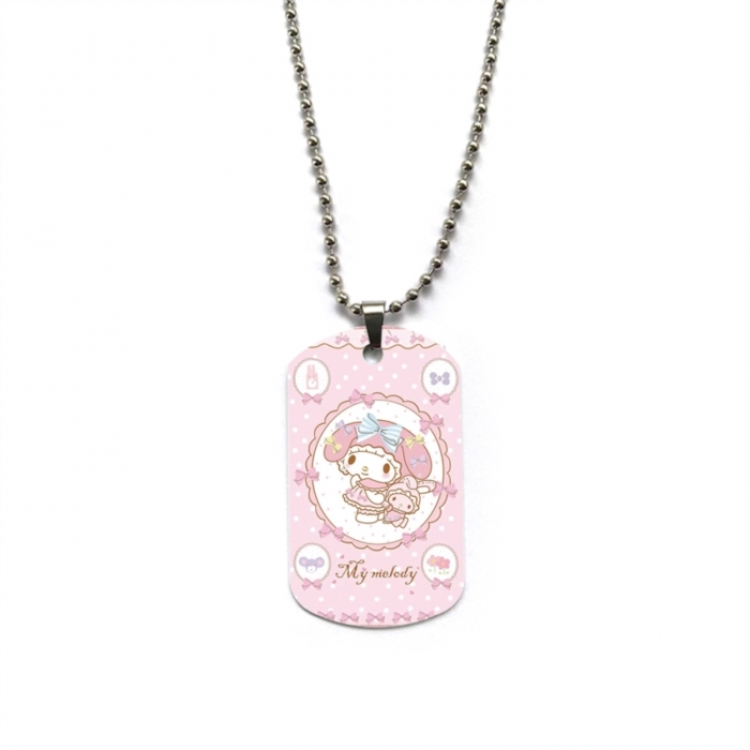 Melody Anime double-sided full color printed military brand necklace price for 5 pcs