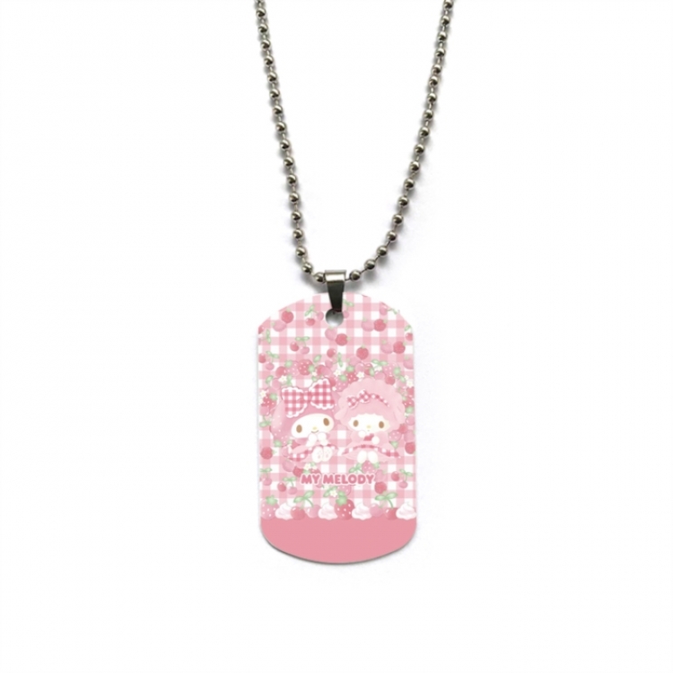 Melody Anime double-sided full color printed military brand necklace price for 5 pcs
