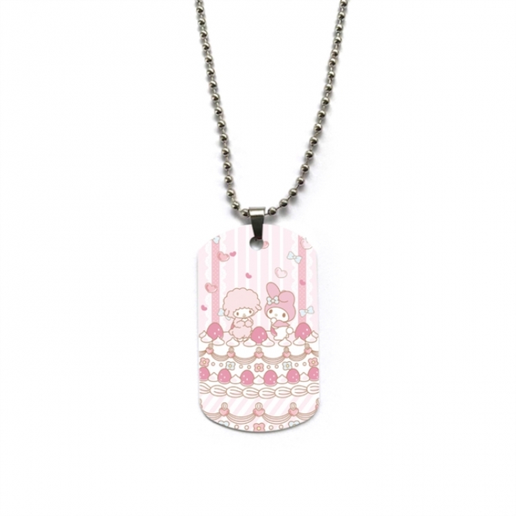 Melody Anime double-sided full color printed military brand necklace price for 5 pcs