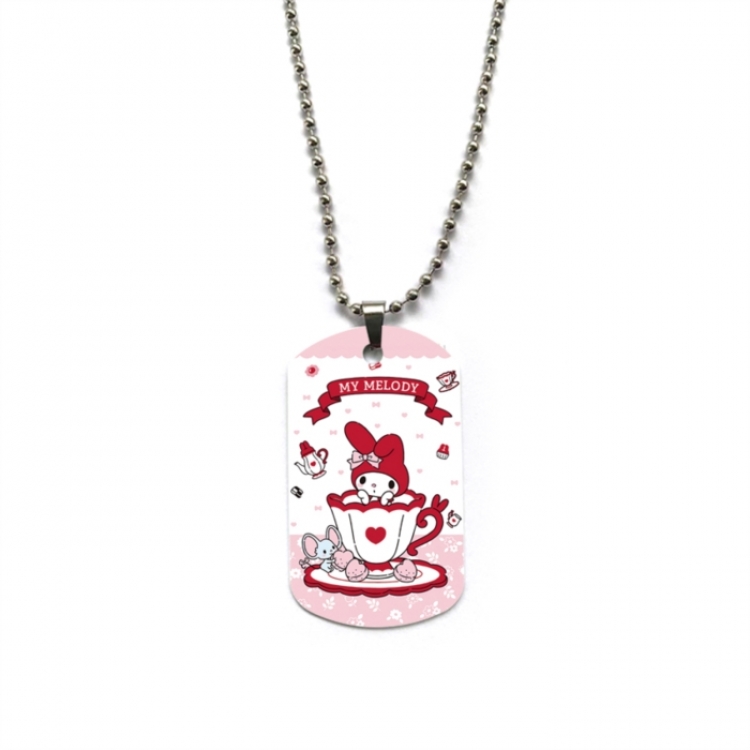 Melody Anime double-sided full color printed military brand necklace price for 5 pcs
