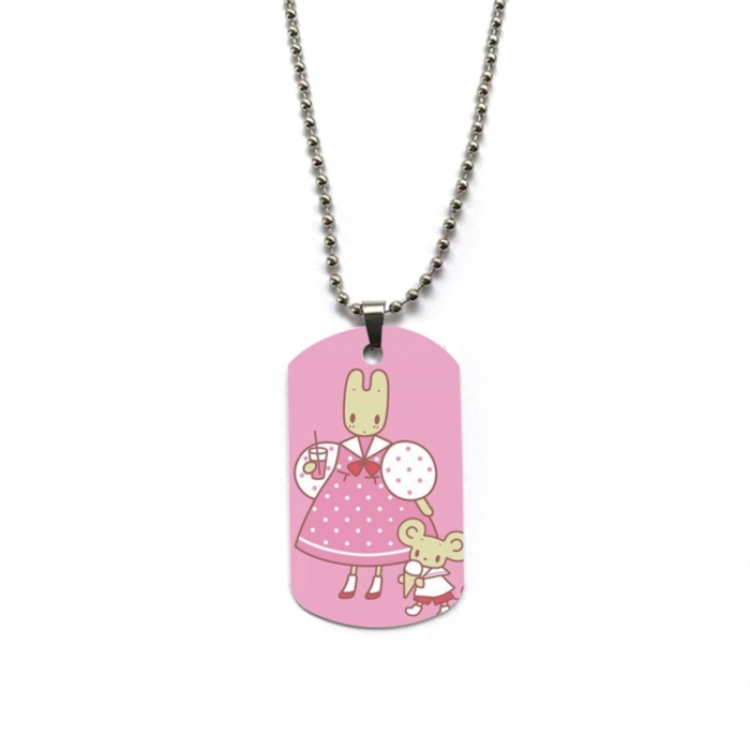 Sanrio Jasmine Rabbit Anime double-sided full color printed military brand necklace price for 5 pcs