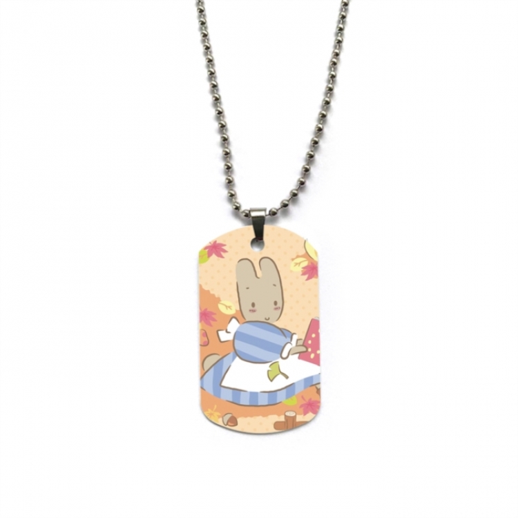 Sanrio Jasmine Rabbit Anime double-sided full color printed military brand necklace price for 5 pcs