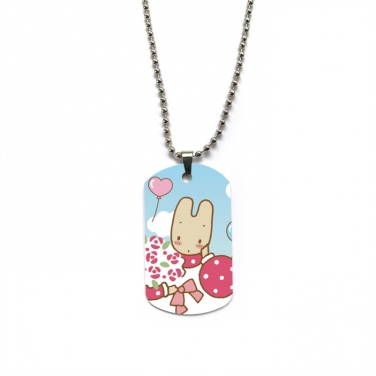 Sanrio Jasmine Rabbit Anime double-sided full color printed military brand necklace price for 5 pcs