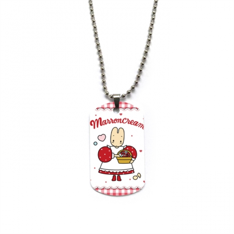 Sanrio Jasmine Rabbit Anime double-sided full color printed military brand necklace price for 5 pcs