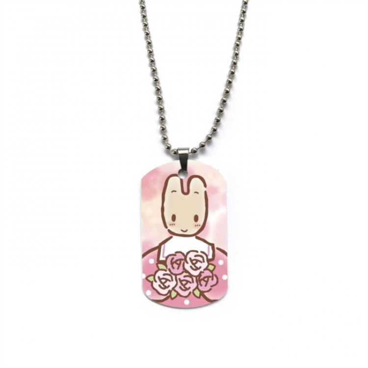 Sanrio Jasmine Rabbit Anime double-sided full color printed military brand necklace price for 5 pcs