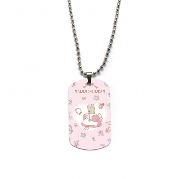 Sanrio Jasmine Rabbit Anime double-sided full color printed military brand necklace price for 5 pcs