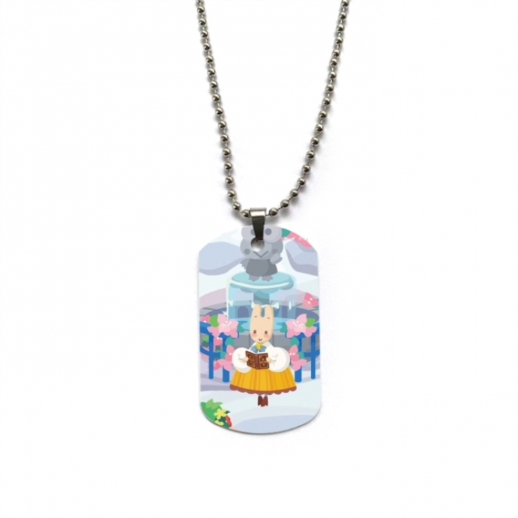 Sanrio Jasmine Rabbit Anime double-sided full color printed military brand necklace price for 5 pcs