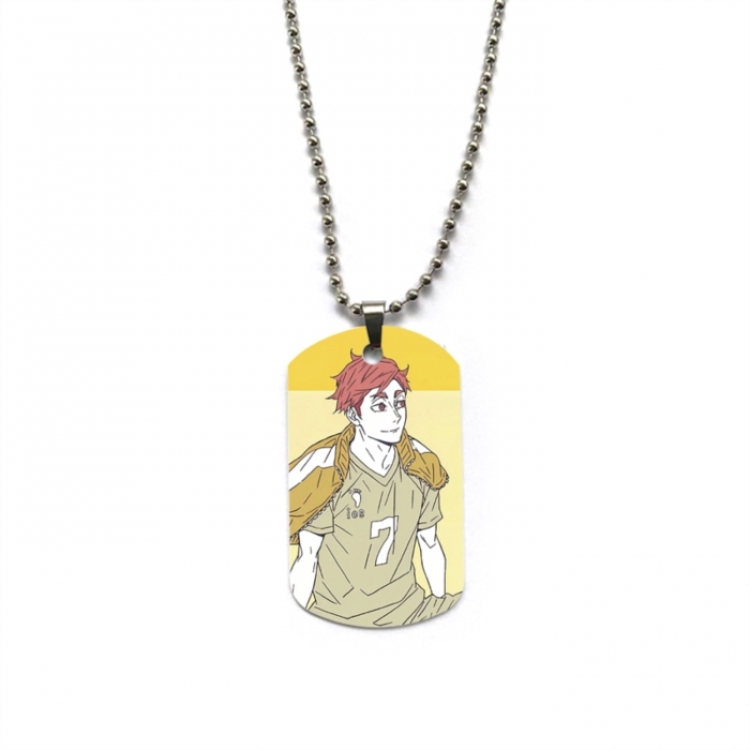 Haikyuu!! Anime double-sided full color printed military brand necklace price for 5 pcs
