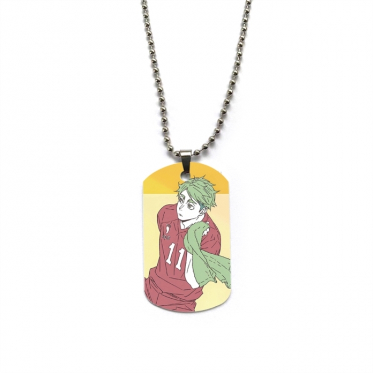 Haikyuu!! Anime double-sided full color printed military brand necklace price for 5 pcs