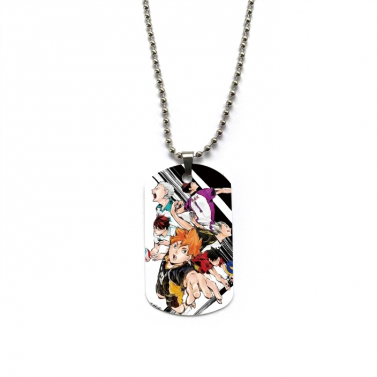 Haikyuu!! Anime double-sided full color printed military brand necklace price for 5 pcs