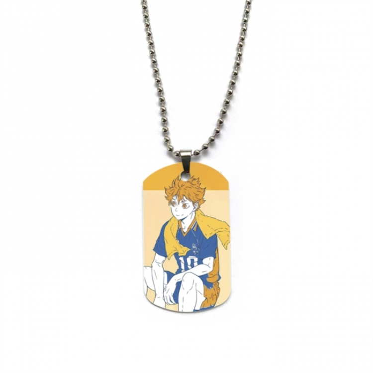 Haikyuu!! Anime double-sided full color printed military brand necklace price for 5 pcs
