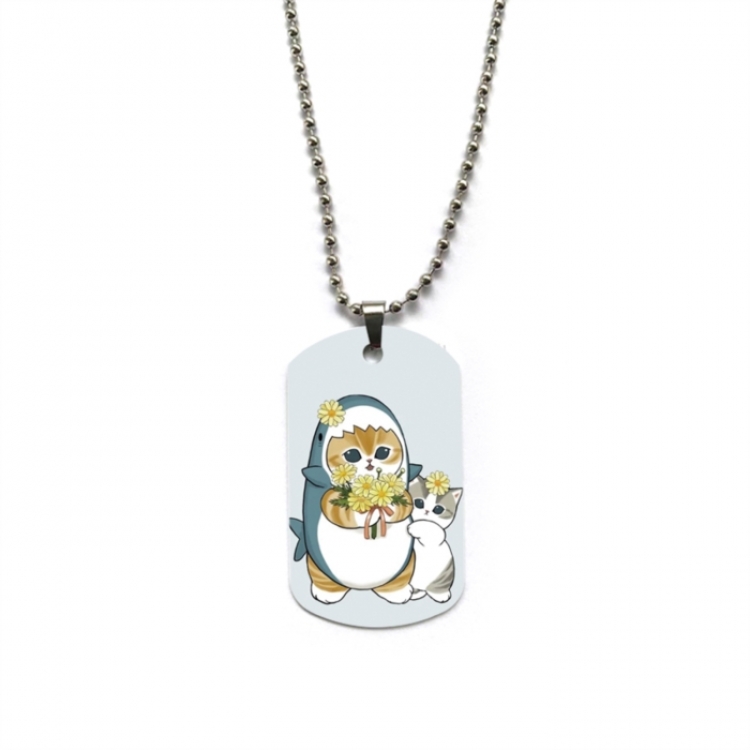SharkCat Anime double-sided full color printed military brand necklace price for 5 pcs