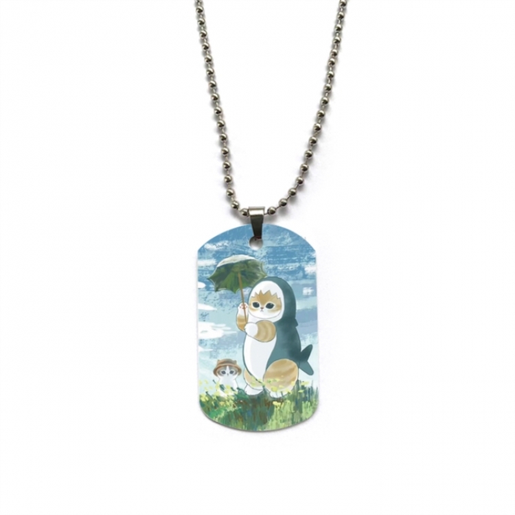 SharkCat Anime double-sided full color printed military brand necklace price for 5 pcs