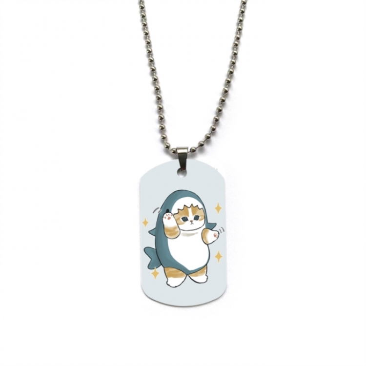 SharkCat Anime double-sided full color printed military brand necklace price for 5 pcs
